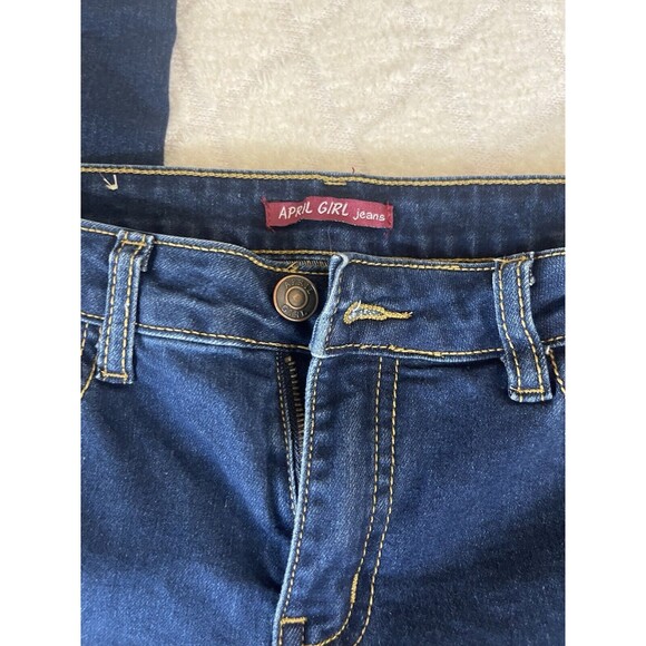 April Girl Jeans Skinny Stretchy 30w 28L. Dark Blue Jeggings - Picture 3 of 12